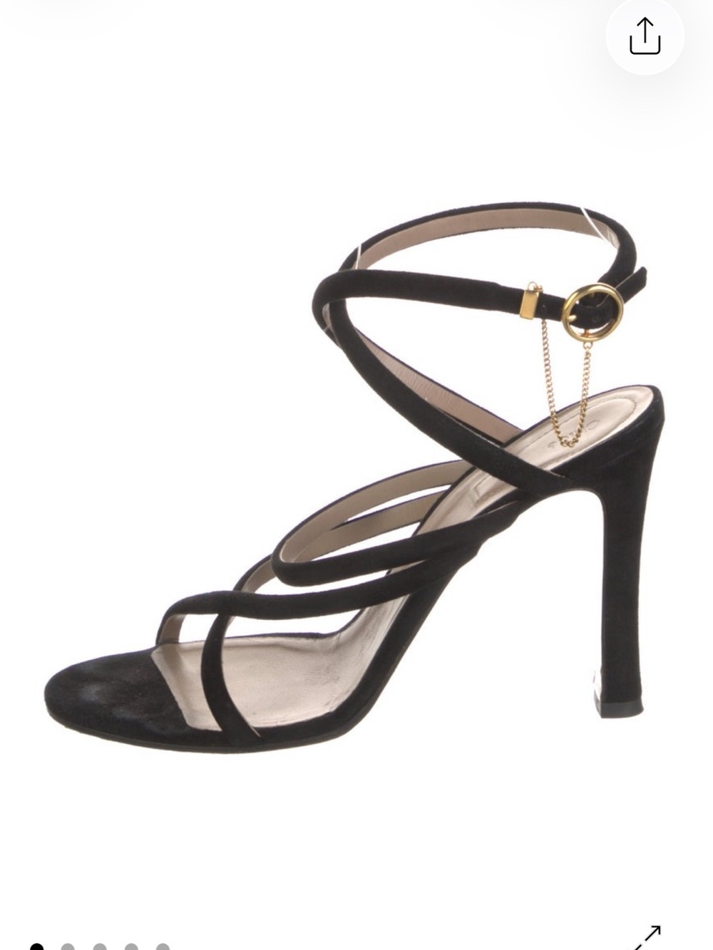 Chloe black suede chain link sandals heels 40 9.5
